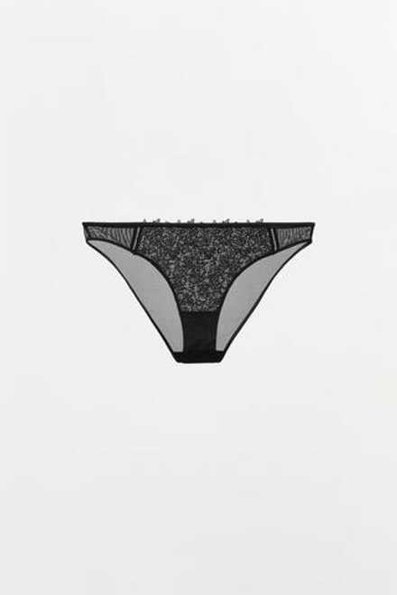 ZARA ТРУСЫ ИЗ СЕТЧАТОЙ ТКАНИ С КРУЖЕВОМ, ЧЕРНЫЙ