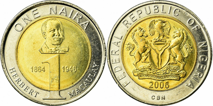 Нигерия 1 найра, 2006 Герб XF