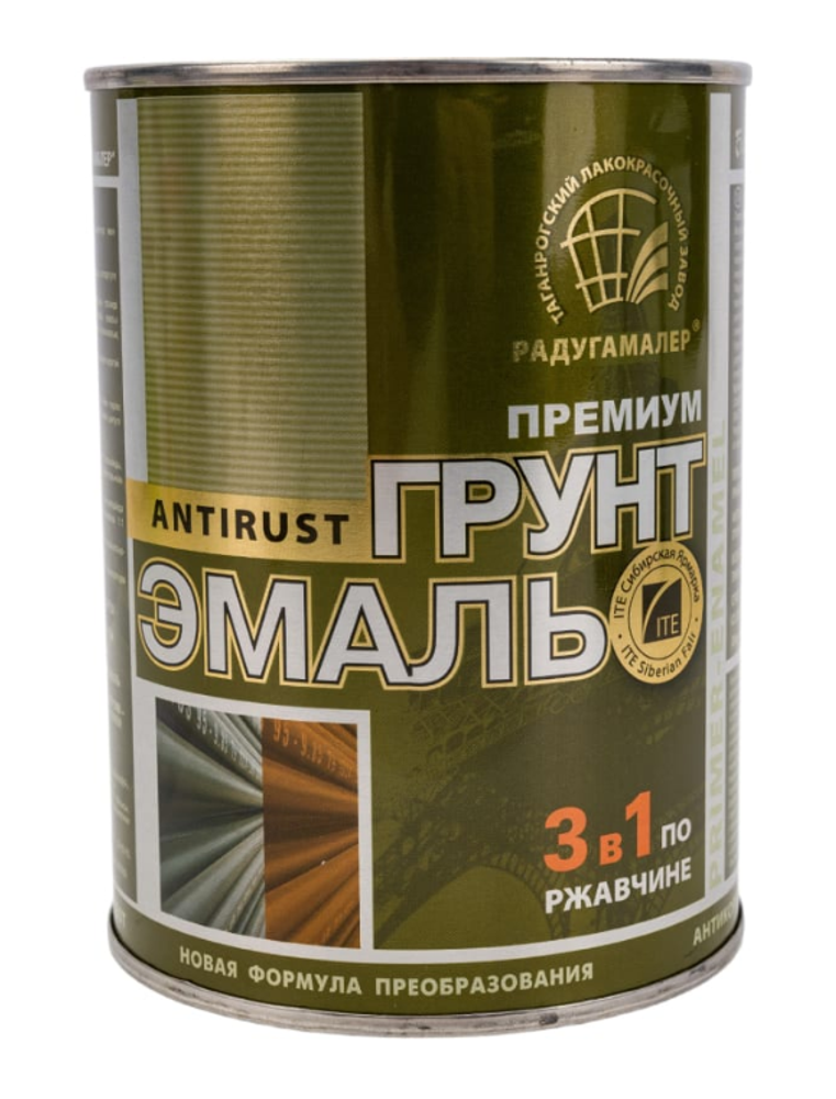 Грунт-эмаль 3в1 черная Радуга 0,9кг