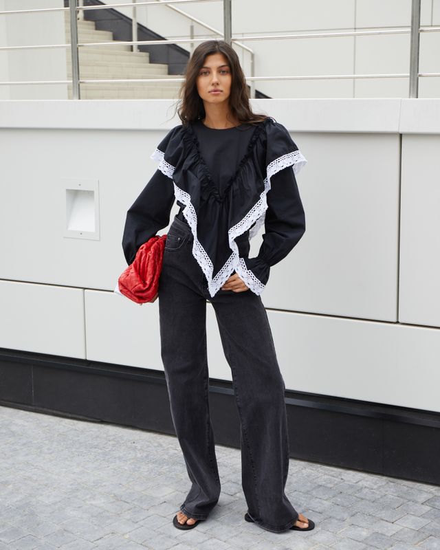 Джинсы базовые палаццо