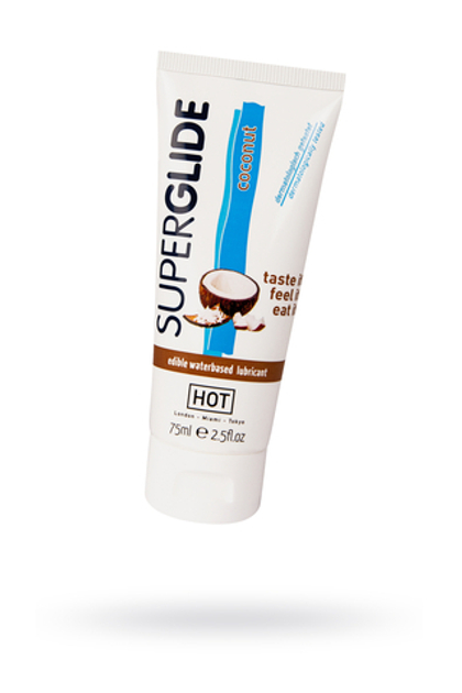 Съедобная смазка на водной основе HOT Superglide для орального секса со вкусом кокоса, 75 мл