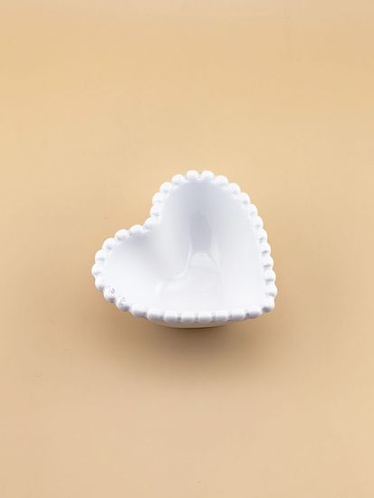 Блюдо-соусник сердечко 8х7,5х3,5 см. Бусины