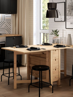 IKEA Обеденный стол раздвижной STORNAS, 201/293*105, из массива сосны, коричневый, ШАНЬ (СТОРНАС ИКЕА)