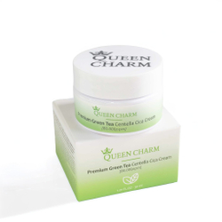 Крем для лица увлажняющий с зелёным чаем и центеллой азиатской 8% QUEEN CHARM Premium Green Tea Centella Cream 30мл