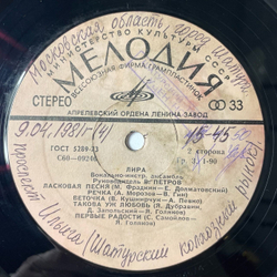 Винтажная виниловая пластинка LP ВИА Лира (СССР 1977) Не Обижайся