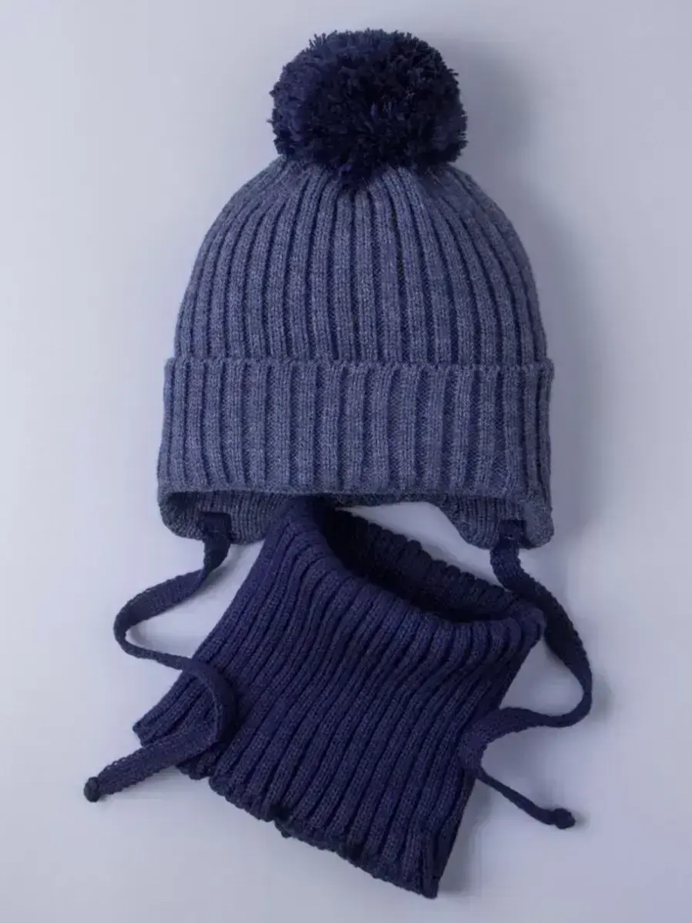 Шапка детская осенняя вязаная и снуд