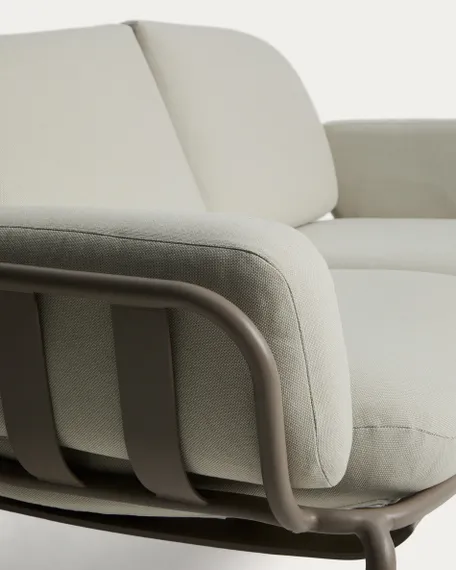 Уличный 2-х местный диван Joncols из алюминия цвета таупе, 164 см