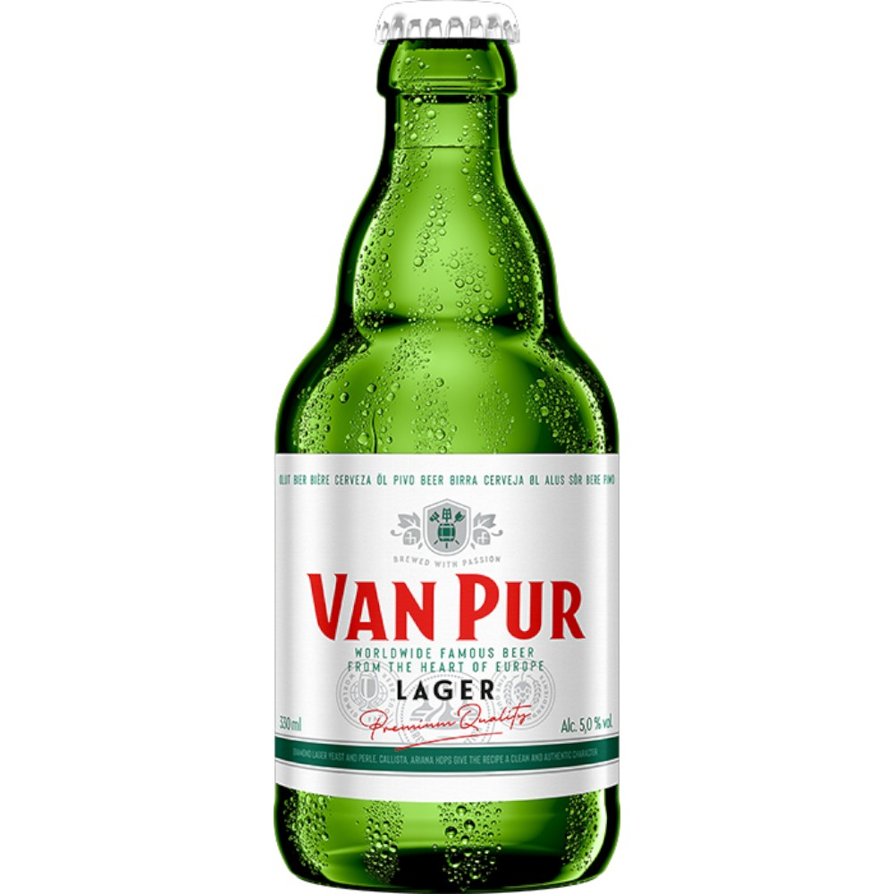 Пиво Van Pur Lager, светлое пастеризованное Glass 0,33 л.