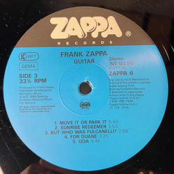 Винтажная виниловая пластинка LP Frank Zappa Guitar (Германия 1988)