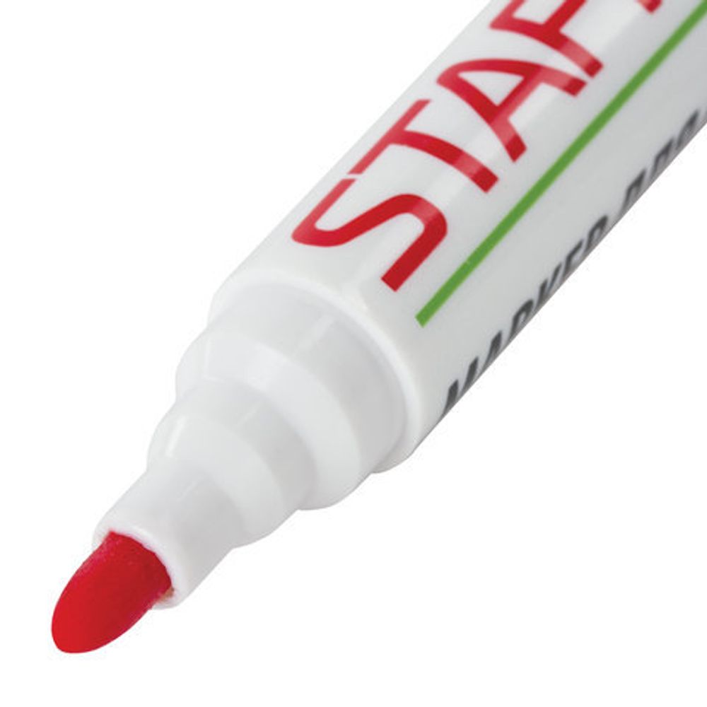 Маркер стираемый для белой доски КРАСНЫЙ, STAFF "Manager", 5 мм, с клипом, 151493