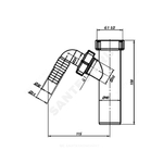Патрубок для сифона 1 1/2"x40 с отводом (штуцером) АНИ Пласт M140