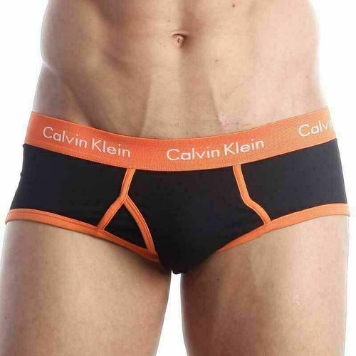 Мужские трусы брифы Calvin Klein 365 Black Orange Brief