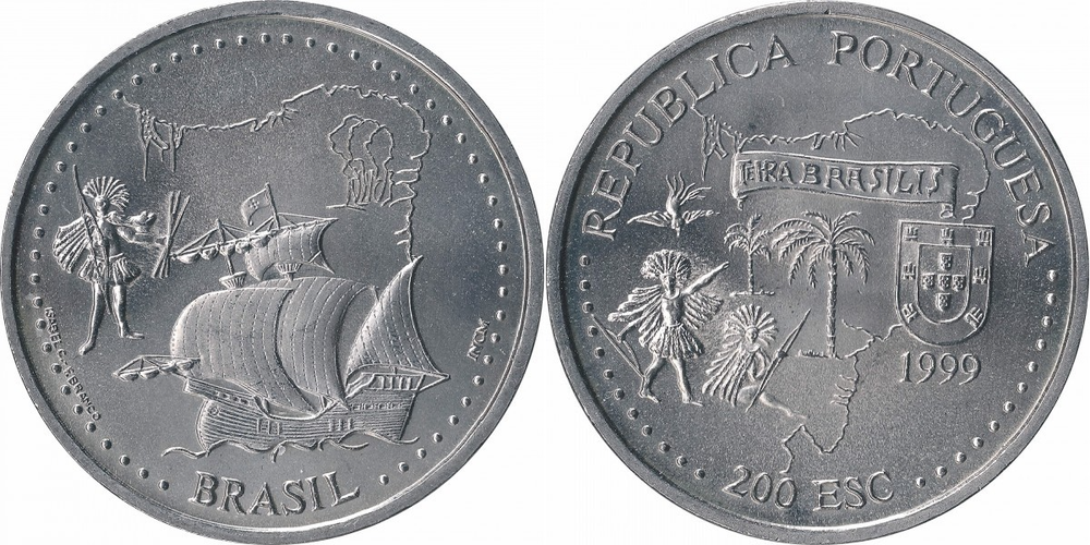 Португалия 200 эскудо, 1999 500 лет с момента открытия Бразилии