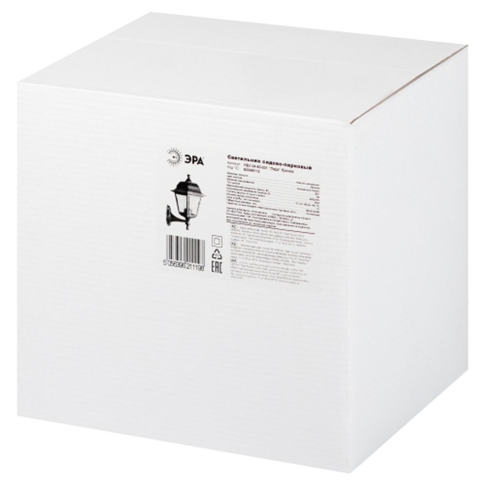 Садово-парковый светильник ЭРА НБУ 04-60-001 бронза 4 гранный настенный IP44 Е27 max60Вт