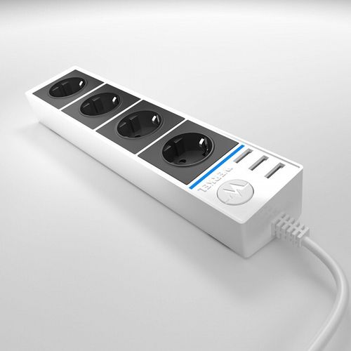 Розеточный блок + USB Werkel WL20-04-03 (белый, черный)