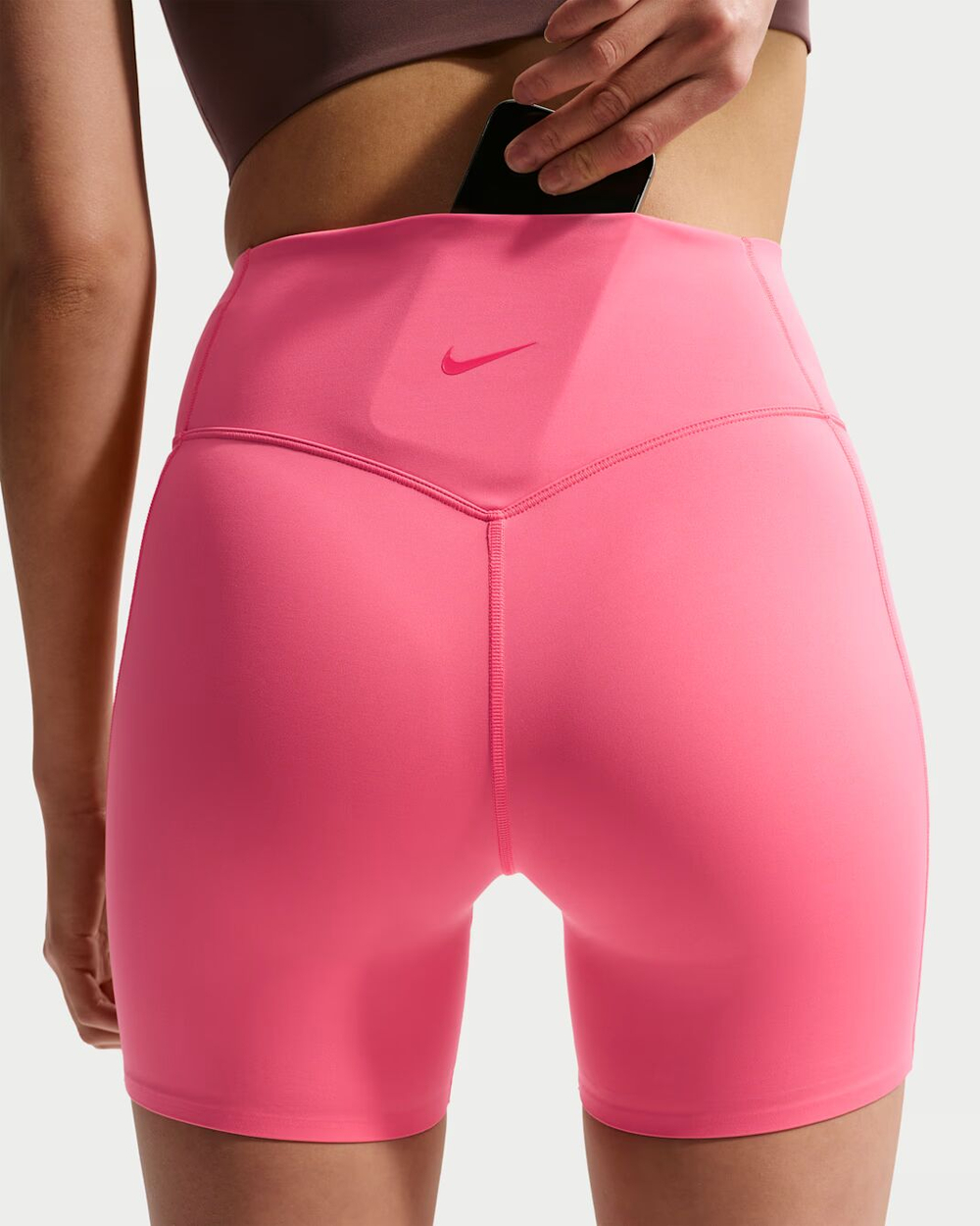 Nike Universa Женские велосипедные шорты с высокой талией и без шва спереди, длина 13 см