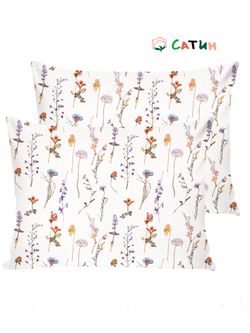 Постельное белье сатин Milky Garden "Маргарита " 2-спальное Наволочка 50x70 см 2 шт Простынь 240x215 см Пододеяльник 175x215 см