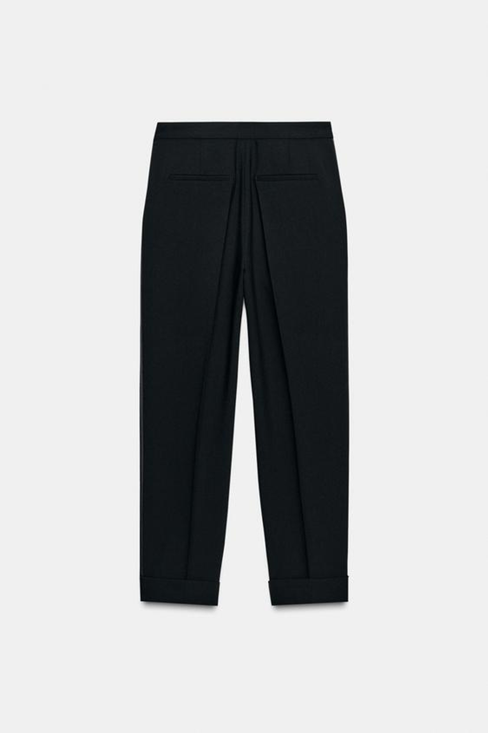 ZARA УКОРОЧЕННЫЕ БРЮКИ К СМОКИНГУ, ЧЕРНЫЙ