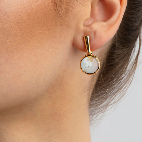 Серьги Possebon Pearl Opaline A1993.25 BW/G