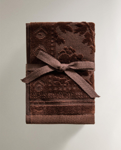 Zara Home Полотенце для лица и рук из хлопка, терракотовый, 30x30 см (3 шт.)