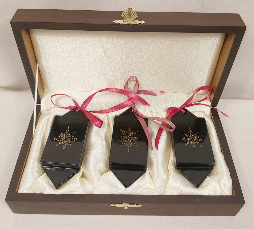 Набор ёлочных игрушек-конфет с ручной росписью Палех "Сказки" в футляре