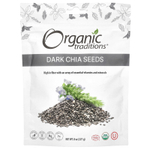 Organic Traditions, темные семена чиа, 227 г (8 унций)