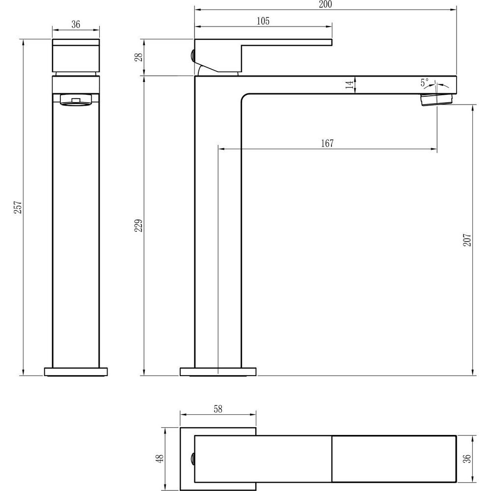 Смеситель для раковины Boheme Qubic 472-BR bronze