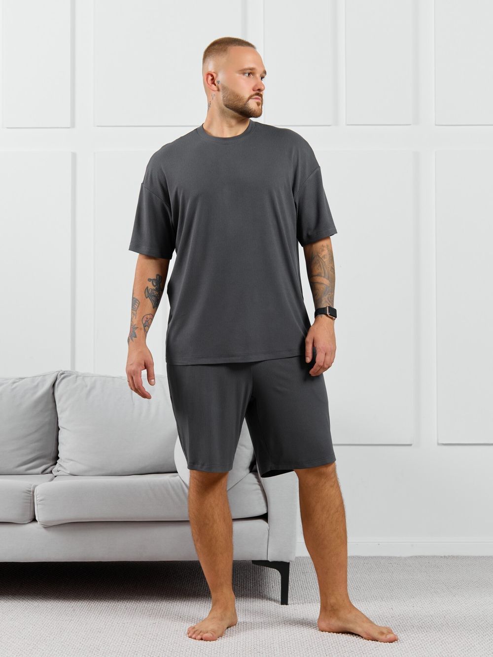 Фуфайка (футболка) мужская  Алессандро-1 Виотекс ГРАФИТОВЫЙ