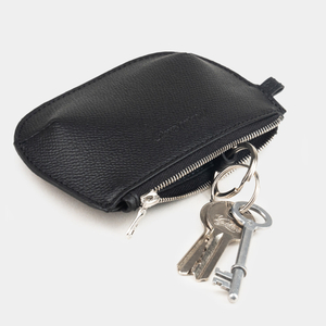 Ключница-кошелек Chatelain из кожи сафьяно, черного цвета