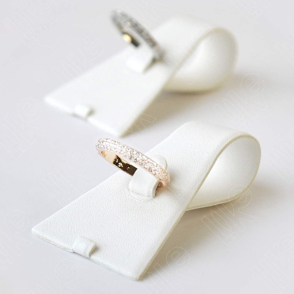 Подставка для кольца/язычок/язычок для бирки/37*60*21 мм. Кожа БЕЛАЯ