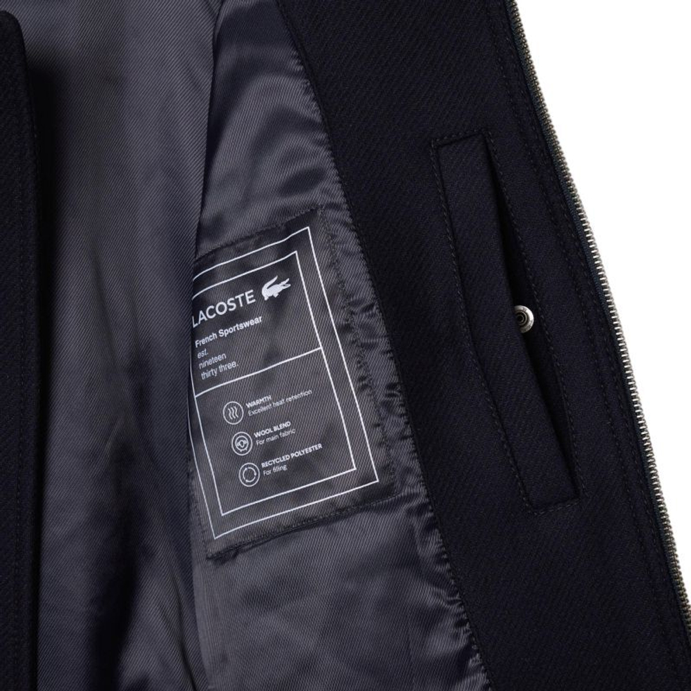 Куртка теннисная Lacoste Zip-Up Padded Wool Aviator - navy blue