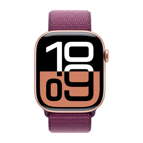 Умные часы Apple Watch Series 10 GPS, 46mm, Rose Gold Aluminium Case with Sport Loop, Plum