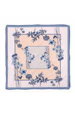 8390 Платок женский (бежево-синий принт)