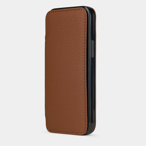 Чехол кожаный Benoit для iPhone 12 Mini коричневого цвета