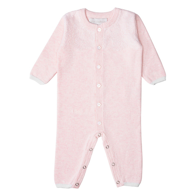 Комбинезон с кружевом из хлопка (Розовый меланж)