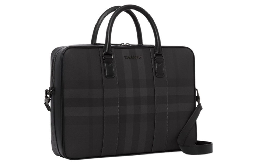 Burberry Leather Briefcase, Shoulder Bag, Crossbody Bag, Handbag Men"s Black