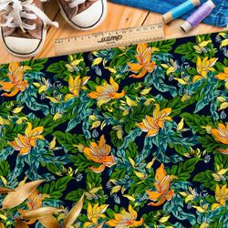 Ткань премиум атлас цветочный хаос