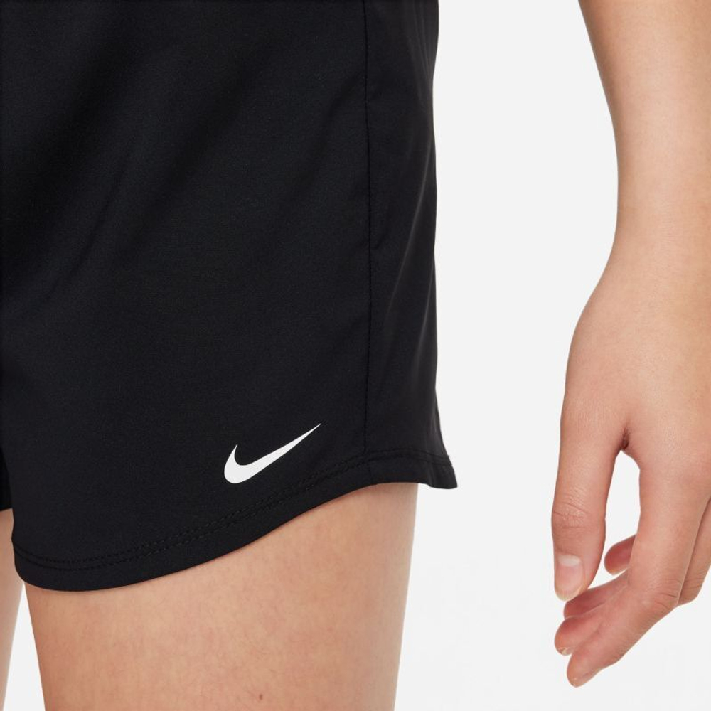 Шорты для девочки теннисные Nike Dri-Fit One High-Waisted Woven Training Shorts - черный