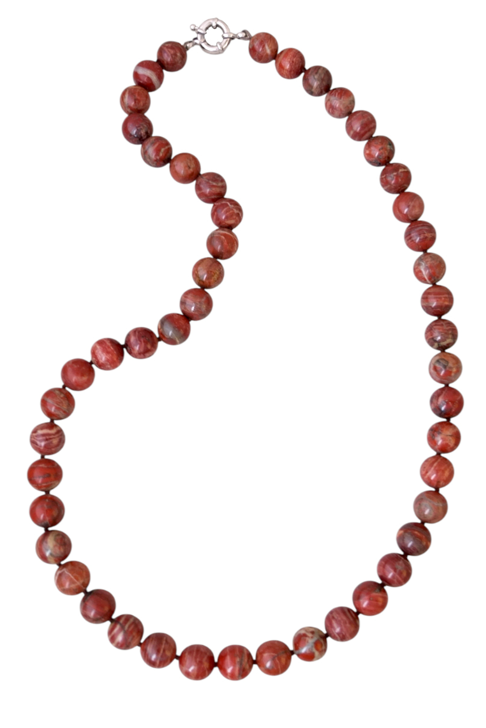 бусы из яшмы красной с полосками