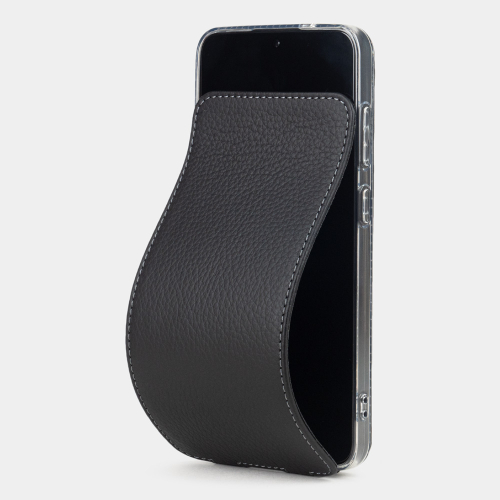 Чехол для Samsung Galaxy S24 Plus из натуральной кожи теленка, черного цвета