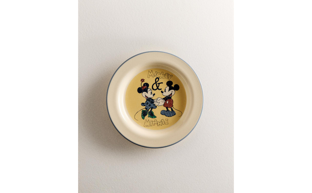 Zara Home тарелка из каменной керамики, цвет разноцветный, 20 см