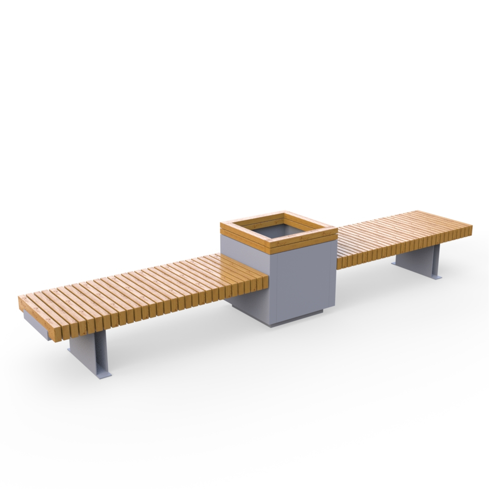 Лавка Rail Road 03 двойная с высоким вазоном