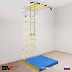 Шведская стенка Sv Sport усиленная 6324 (Турник рукоход/Трапеция/Мат 1м)