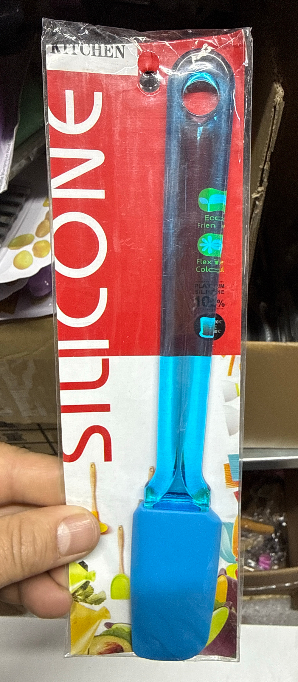 Лопатка кухонная силиконовая с прозрачной ручкой