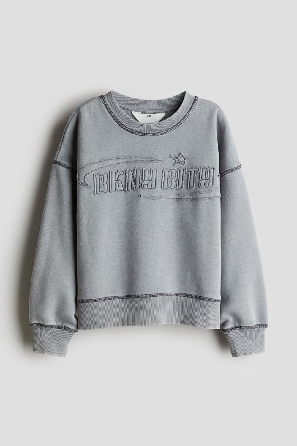 H&M Толстовка с контрастными деталями, серый