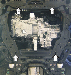 Защита картера Двигателя, КПП. 2 мм, Сталь. для Mazda 6 2007-2012 MOTODOR.01121