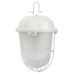 Светильник ЭРА НСП 02-100-003 с решеткой Желудь сталь стекло IP54 E27 max 100Вт 172х262х275 белый | Светильники НСП (Желуди)