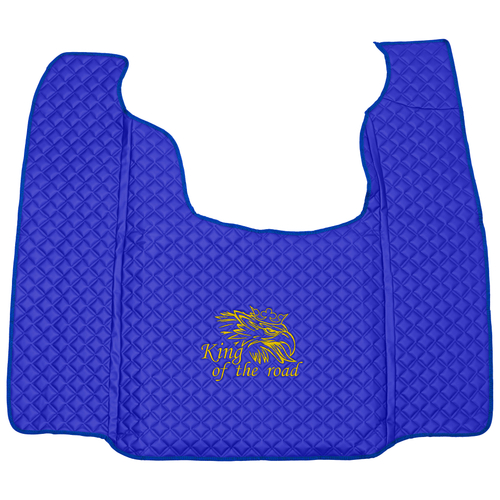 Ковры SCANIA 5 серии G (автомат), (экокожа, синий, синий кант, желтая вышивка)