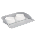 Набор c двумя мисками 0,3л для животных (на подставке)(серый)