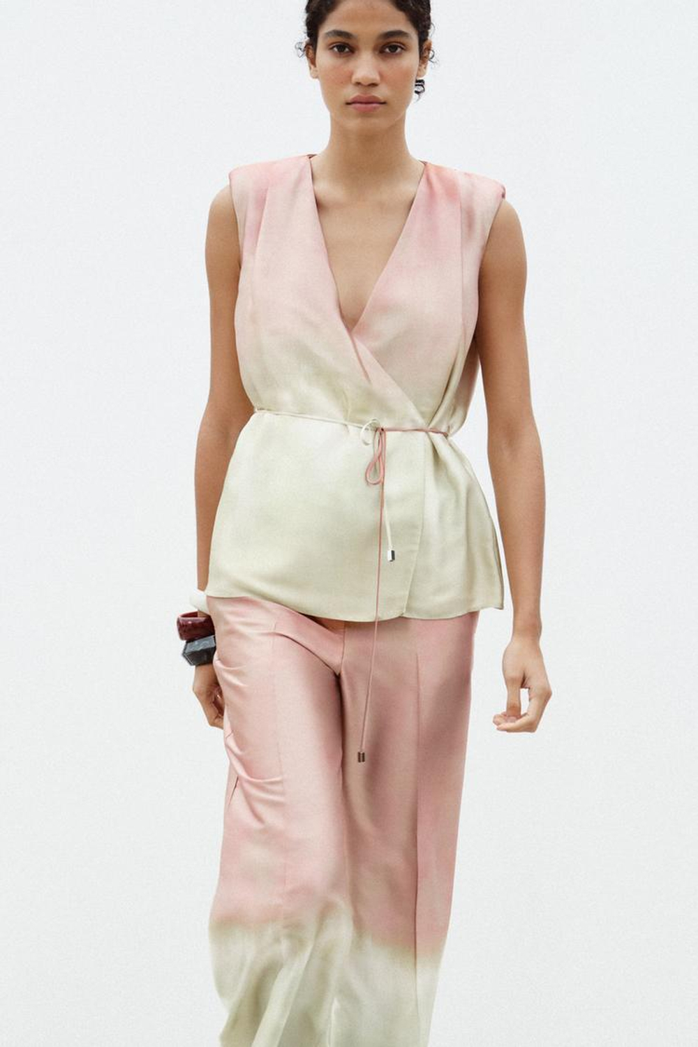 ZARA ТОП С ПРИНТОМ ТАЙ-ДАЙ, РАЗНОЦВЕТНЫЙ